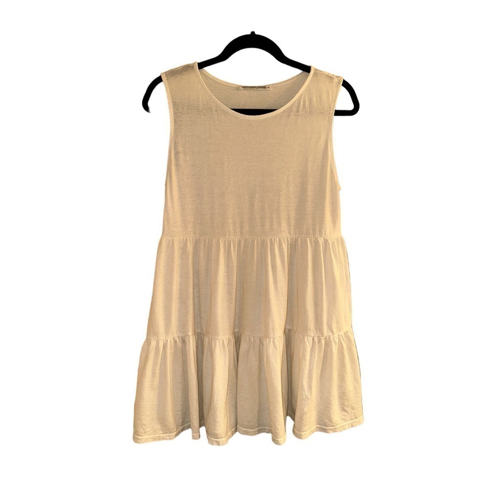 Groceries Apparel Women's Sleeveless Organic Cotton Tiered Mini Dress Sz XS NWOT